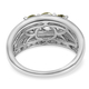 Demantoid Garnet and Natural Cambodian Zircon Ring in Platinum Overlay Sterling Silver 1.83 Ct