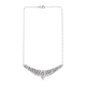 Lustro Stella Sterling Silver Cluster Necklace (Size 18) Made With Finest CZ 21.44 Ct, Silver Wt 12.55 Gms
