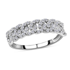 ELANZA Simulated Diamond Ring (Size U) in Rhodium Overlay Sterling Silver