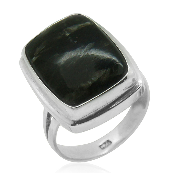 Royal Bali Collection Siberian Seraphinite (Cush) Solitaire Ring in Sterling Silver 7.730 Ct.