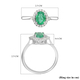 RHAPSODY 950 Platinum AAAA Ethiopian Emerald and Diamond Ring 1.50 Ct, Platinum Wt. 5.45 Gms