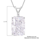 ELANZA Simulated Diamond Pendant With Chain in Platinum Overlay Sterling Silver, Silver wt. 8.29 Gms