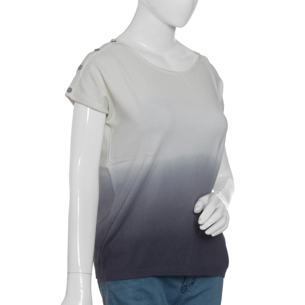 Cool Summer - White and Grey Ombre Dye T-Shirt Size - Small