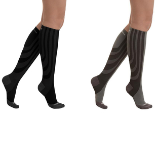 Set of 2 - SANKOM SWITZERLAND Patent Socks - Grey and Black (Size Regular III/ 9-12 UK)