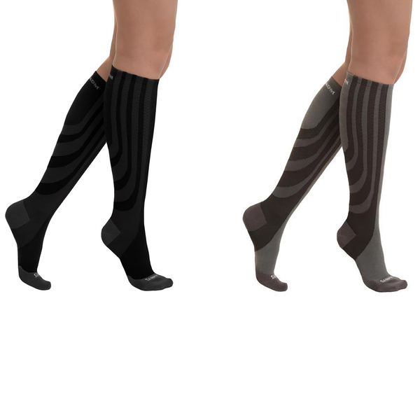 Set of 2 - SANKOM SWITZERLAND Patent Socks - Grey and Black (Size Plus I/ 3-5 UK)