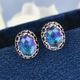 Sajen Silver Cultural Flair Collection - Quartz Doublet Simulated Opal Lavender Earrings (with Push 
