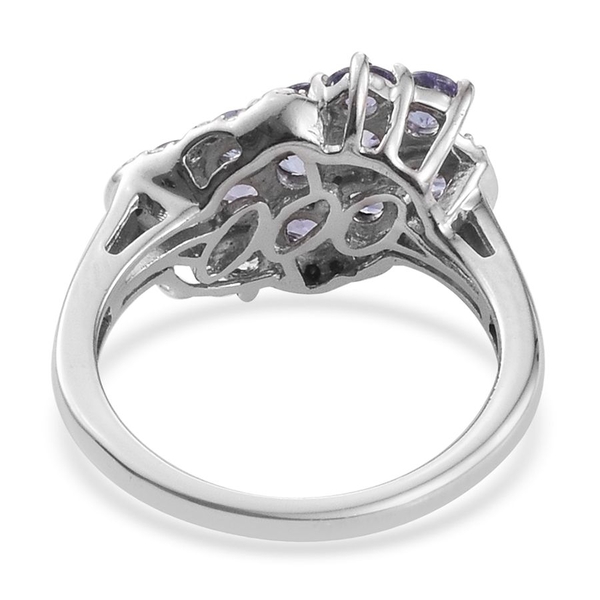 Tanzanite (Rnd) Ring in Platinum Overlay Sterling Silver 1.250 Ct.