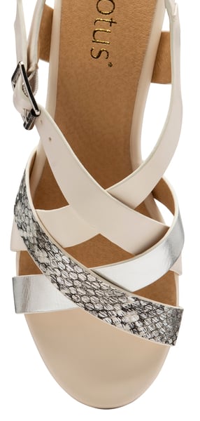 Lotus Belinda Open Toe Wedge Sandals (Size 3) - White
