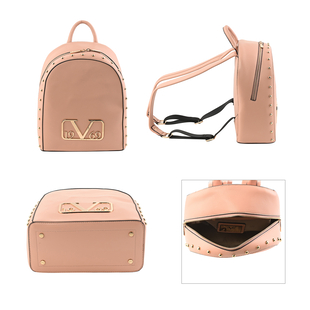 19V69 ITALIA by Alessandro Versace Backpack Bag with Zipper Closure (Size 25x30x12Cm) - Peach
