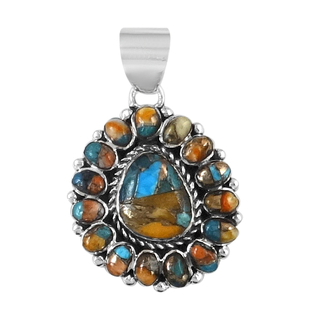 Santa Fe Collection - Spiny Turquoise Pendant in Sterling Silver 6.00 Ct.