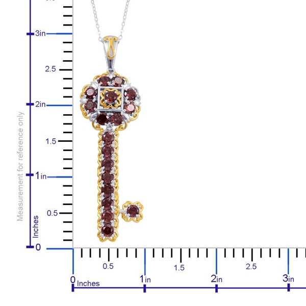 Designer Collection Umba River Zircon (Rnd) Key Pendant With Chain in 14K YG and Platinum Overlay Sterling Silver 6.750 Ct.