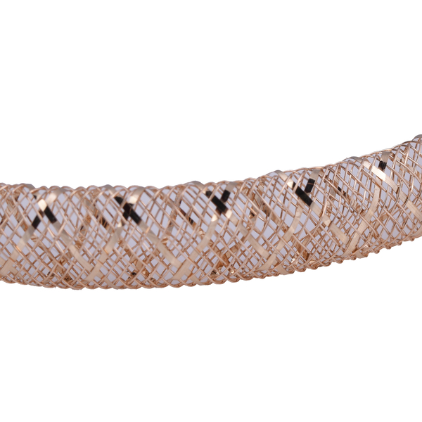 Maestro Collection- Italian Made Close Out- 9K Yellow Gold Criss Cross Stretchable Bracelet (Size 6-10)