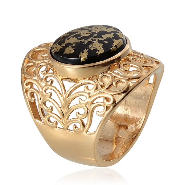 Goldenite (Rnd) Filigree Ring in 14K Gold Overlay Sterling Silver 6.750 Ct.
