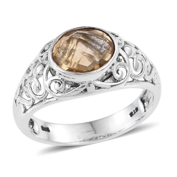 Citrine (Ovl) Solitaire Ring in Sterling Silver 2.420 Ct.