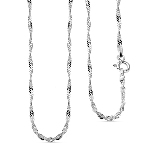 One Time Close Out Deal - Sterling Silver Twisted Curb Necklace (Size - 24 Inches) With Spring Ring 