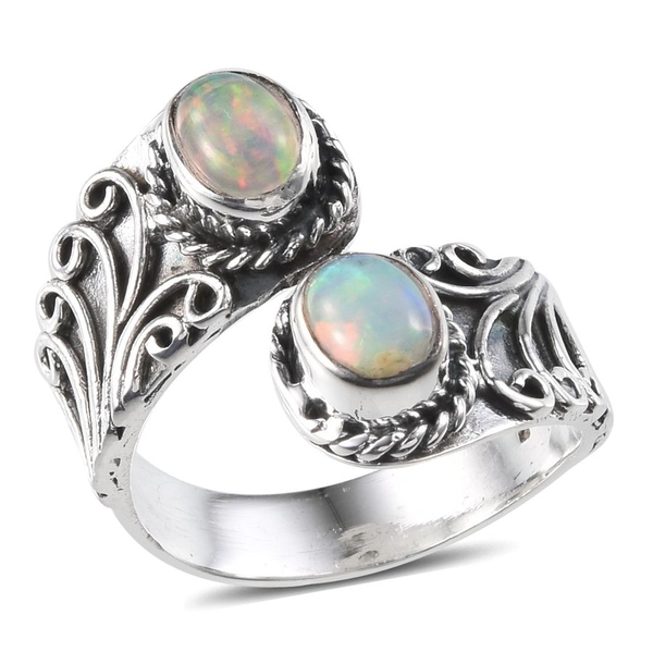 Jewels of India Ethiopian Welo Opal (Ovl) Ring in Sterling Silver 1.040 Ct.