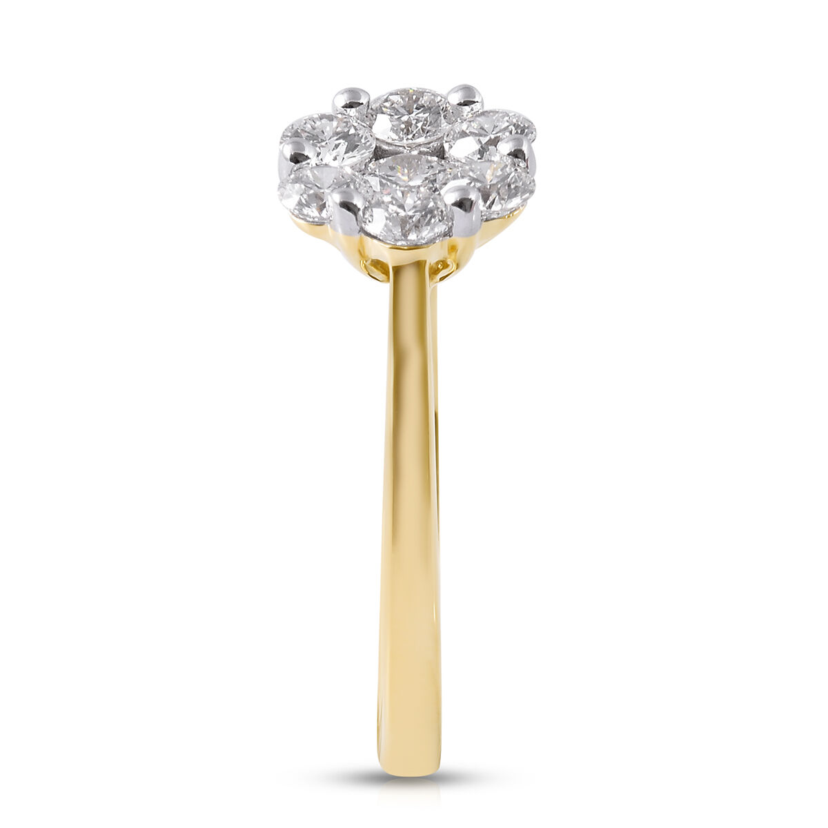 Limited Edition- 9K Yellow Gold SGL Certified Pressure-Set Diamond (Rnd) (I3/G-H)  Ring 0.500 Ct.