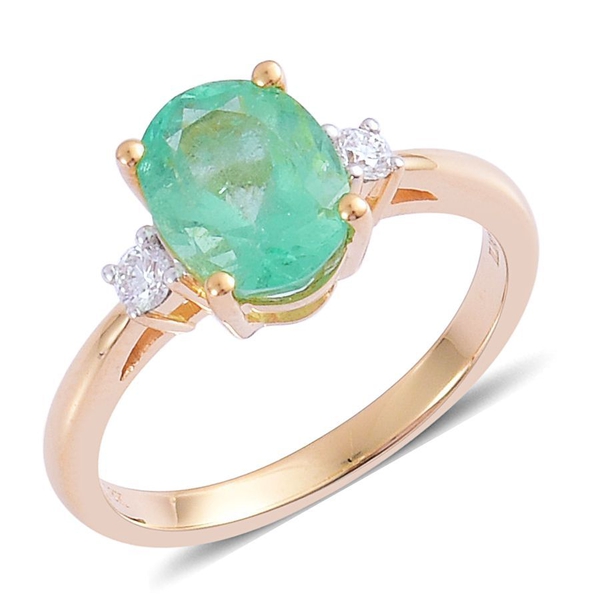 14K Y Gold AAA Boyaca Colombian Emerald (Oct 2.00 Ct), Diamond Ring 2.150 Ct.