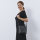 SENCILLEZ 100% Genuine Leather Convertible Bag with Shoulder Strap (Size 23x22x12 Cm) - Black