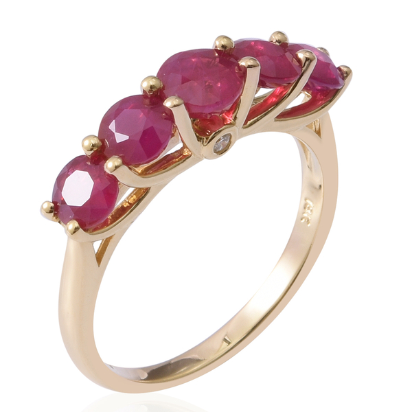 Signature Collection - ILIANA 18K Y Gold AAAAA Ruby (Rnd) and Diamond (SI-G-H) Ring 2.850 Ct.