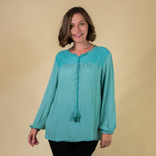 TAMSY 100% Viscose Plain Top (Size 12) - Olive Green