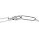 Lustro Stella Platinum Overlay Sterling Silver Paperclip Station Bracelet (Size - 6.5 to 8.25) Made With Finest CZ