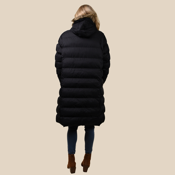 Brave Soul - Faux Fur Trim Hood Puffer Jacket (Size 18) - Black