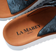 LA MAREY Snake Skin Pattern Two Strap Slip on Sandal (Size 3) - Blue