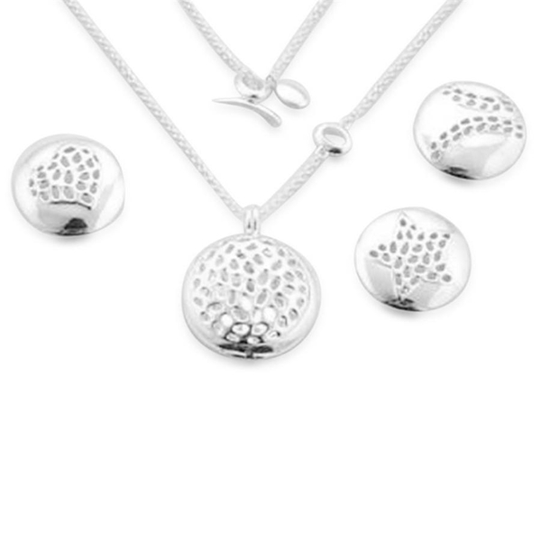 RACHEL GALLEY Sterling Silver 4 Interchangeable Memento Disc Charm Pendant With Chain (Size 30), Sil