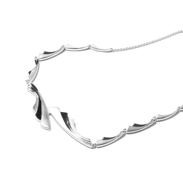 RACHEL GALLEY Sandblast Texture Collection - Rhodium Overlay Sterling Silver Necklace (Size 20), Silver wt 34.68 Gms