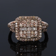 9K Rose Gold SGL Certified Natural Champagne Diamond (I3) Boat Ring 1.00 Ct.