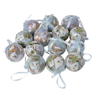 Set of 14 - Christmas Decorative Snowhouse, Cat, Elk and Sheep Balls with Ribbons in Gift Box