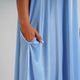 Women Sleeveless Umbrella Dress with Pocket (One Size) - Sky Blue