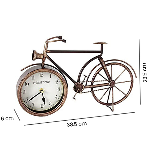 Hometime Metal Mantle Clock Bicycle (Size 37X22.5 Cm)