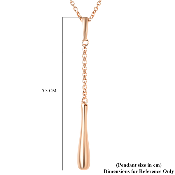 LucyQ Drip Collection - Pendant with Chain (Size 18 with 2 inch Extender) with Lobster Clasp in Rose Gold Overlay Sterling Silver