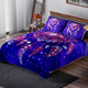Deluxe Range- Dream Catcher  Digital Pattern Flannel Sherpa Comforter (Size King - 250x230 Cm) and 2 Pillowcase (Size 92x50 Cm)- Purple