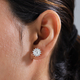 White Topaz and Natural Cambodian Zircon Stud Earrings (with Push Back) in Sterling Silver 2.72 Ct.