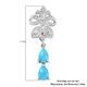 Arizona Sleeping Beauty Turquoise and Natural Cambodian Zircon Dangling Earrings (with Push Back) in Platinum Overlay Sterling Silver 2.18 Ct.