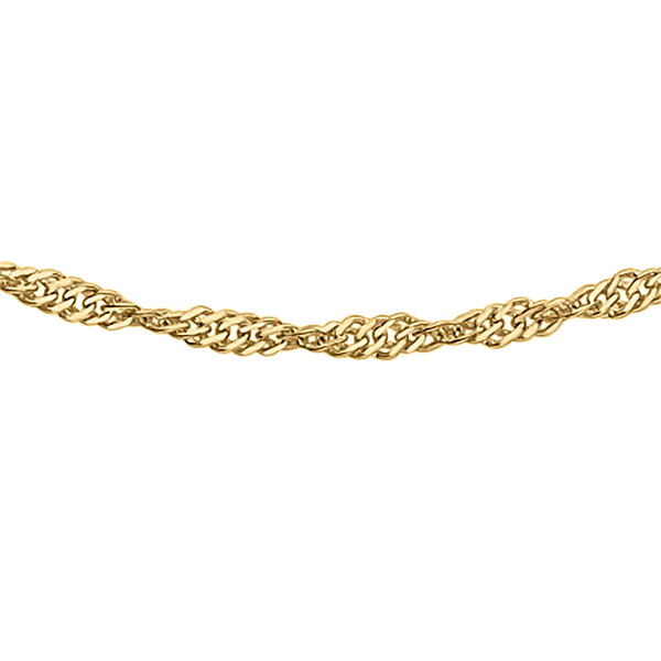 9K Yellow Gold Twisted Singapore Necklace (Size - 20) With Spring Ring Clasp