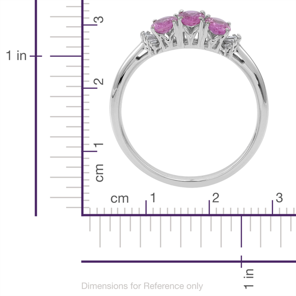 ILIANA 18K W Gold Pink Sapphire (Ovl), Diamond Ring 1.900 Ct.