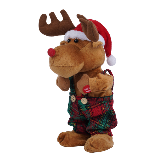 Christmas Electric Reindeer Dancing Toy with Music (Size 30x12x10Cm) - Brown