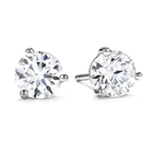 14K White Gold AAA Cubic Zirconia Stud Earrings (With Push Back) 1.50 Ct.