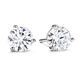 New York Close Out 14K White Gold AAA Cubic Zirconia Stud Earrings (With Push Back) Carat Wt 1.50 Ca