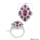 Royal Bali Collection - African Ruby (FF) Ring in Sterling Silver, Silver Wt 9.20 Gms
