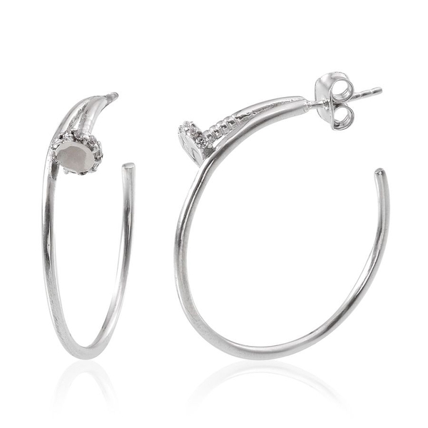 Lustro Stella - Platinum Overlay Sterling Silver (Rnd) Earrings (with Push Back) Made with SWAROVAKI