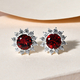 Mozambique Garnet and Natural Cambodian Zircon Stud Earrings (with Push Back) in Sterling Silver 2.62 Ct.