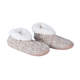100% Acrylic Double Layer Chunky Sock Indoor Antislip Faux Fur Slipper - Beige & White