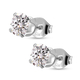 White Topaz Stud Earrings (With Push Back) in Sterling Silver - 1.98 Ct.
