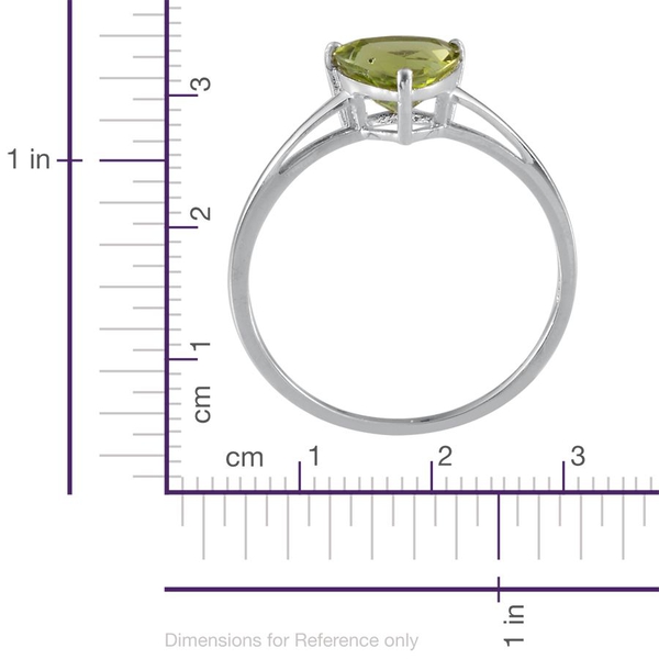 Hebei Peridot (Trl) Solitaire Ring in Platinum Overlay Sterling Silver 2.000 Ct.