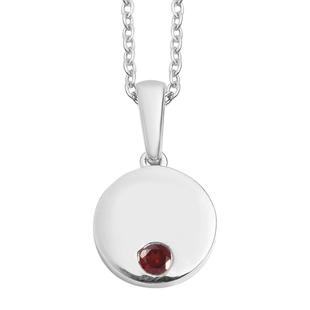 Mozambique Garnet Pendant with Chain (Size 18) in Platinum Overlay Sterling Silver